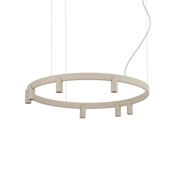Pendelleuchte Beige GU10 Ø80 cm Modern dekorativ rund