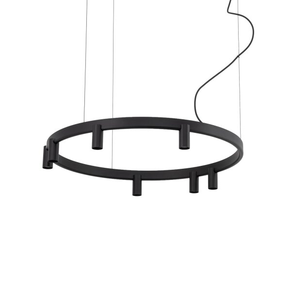 Pendelleuchte Schwarz Aluminium GU10 Ø80 cm rund