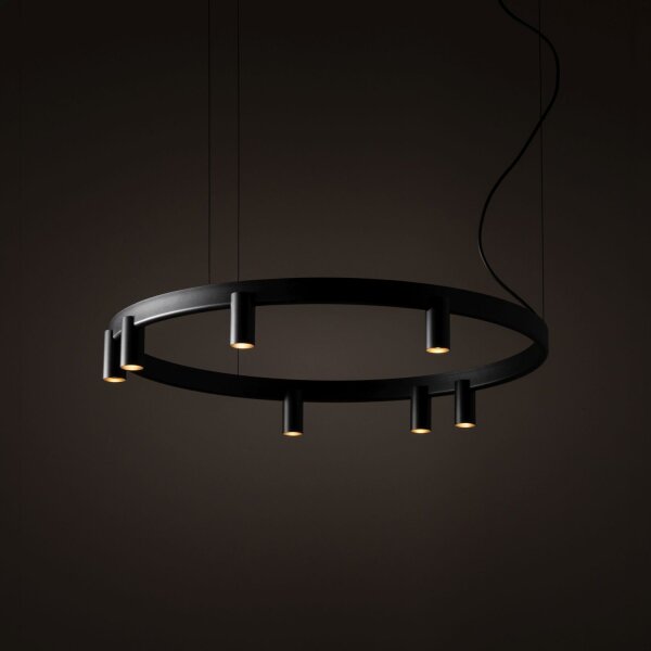 Pendelleuchte Schwarz Aluminium GU10 Ø80 cm rund