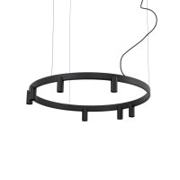 Pendelleuchte Schwarz Aluminium GU10 &Oslash;80 cm rund
