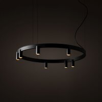 Pendelleuchte Schwarz Aluminium GU10 Ø80 cm rund