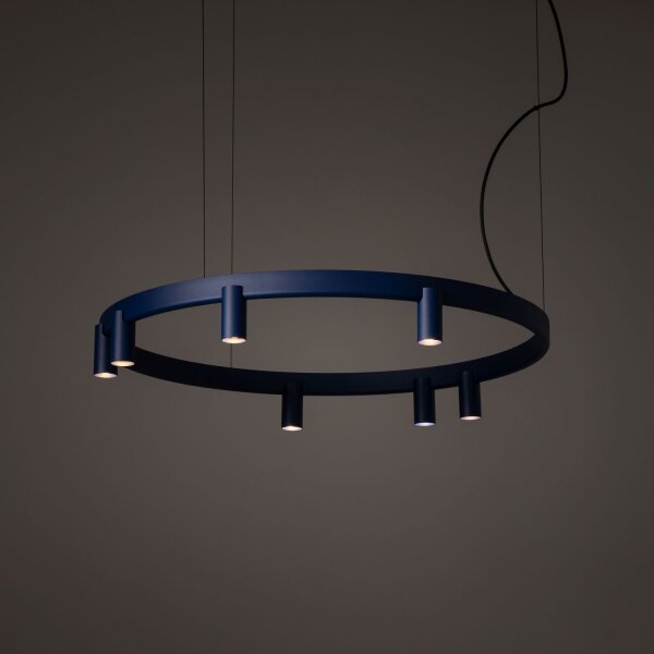 Pendelleuchte Marineblau Alu GU10 Ø80 cm Modern rund