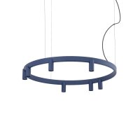Pendelleuchte Marineblau Alu GU10 &Oslash;80 cm Modern rund