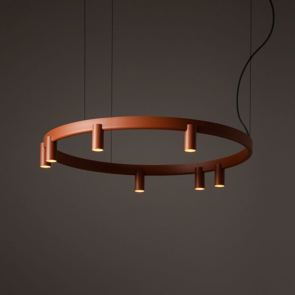 Pendelleuchte Terrakotta Alu GU10 Ø80 cm Modern rund
