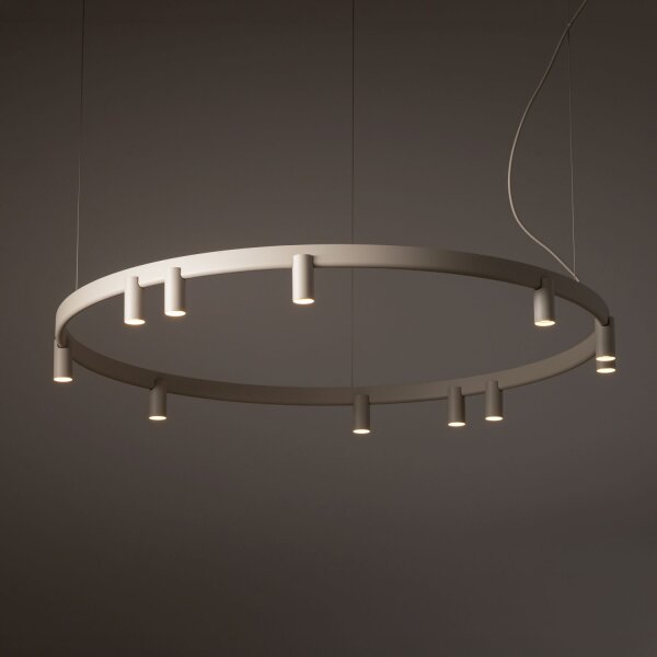 Pendelleuchte Beige Aluminium GU10 rund Ø116 cm Modern