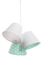 H&auml;ngeleuchte Wei&szlig; Mint Stoff 3-flmg Kinderzimmer