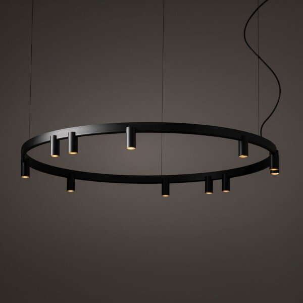 Pendelleuchte Schwarz Aluminium GU10 Ø116 cm rund