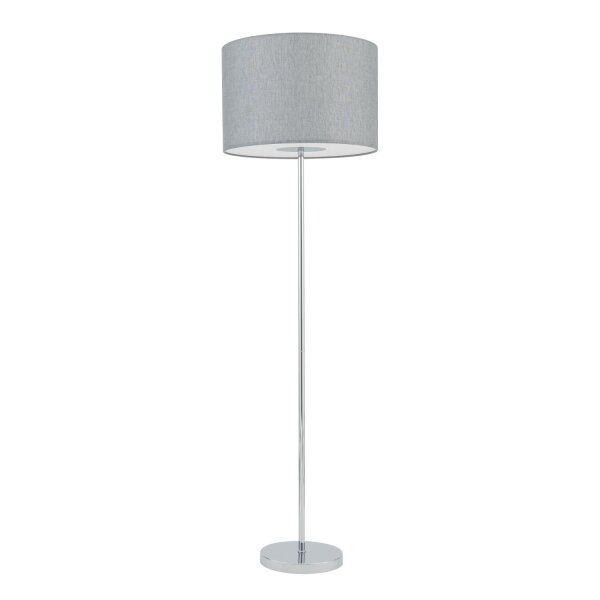 Stehleuchte blendarm Grau Stoff E27 H:154 cm Modern