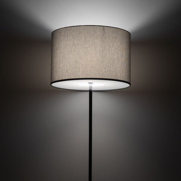 Stehleuchte blendarm Grau Stoff E27 H:154 cm Modern