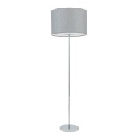 Stehleuchte blendarm Grau Stoff E27 H:154 cm Modern