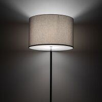 Stehleuchte blendarm Grau Stoff E27 H:154 cm Modern