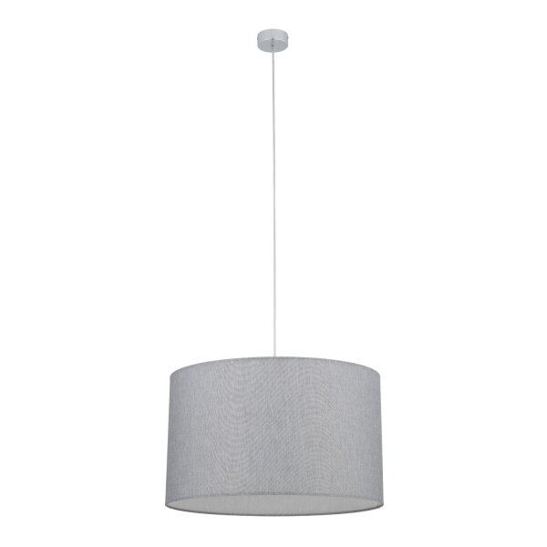 Pendelleuchte blendarm Grau Stoffschirm E27 Ø50 cm rund