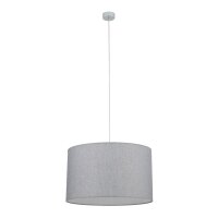 Pendelleuchte blendarm Grau Stoffschirm E27 &Oslash;50 cm rund