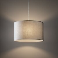 Pendelleuchte blendarm Grau Stoffschirm E27 Ø50 cm...