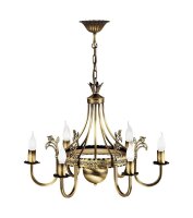 L&uuml;ster BELRAND Messing &Oslash;62cm 6xE14 Decke Leuchte