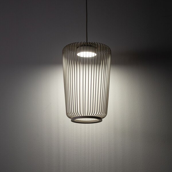 Pendelleuchte Downlight Beige Stahl GX53 Ø20 cm rund