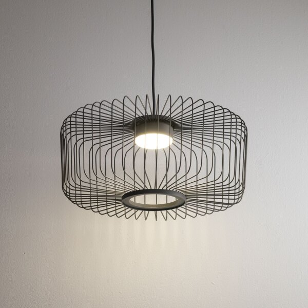 Pendelleuchte Downlight Grau Stahl GX53 Ø38 cm rund
