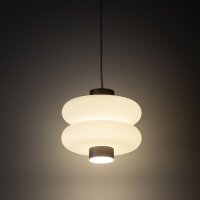 LED Pendelleuchte Graphit Glas Edelstahl 3000K Ø16 cm