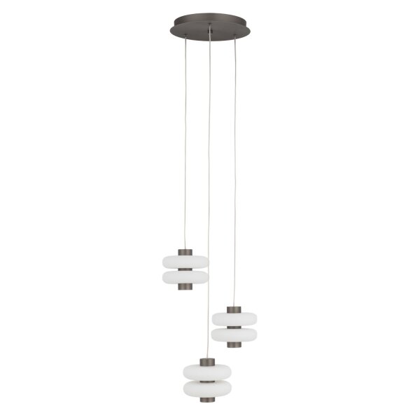LED Pendelleuchte Graphit Glas Edelstahl 3000K L:36 cm