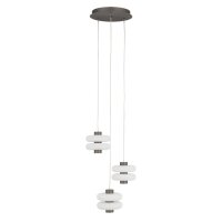 LED Pendelleuchte Graphit Glas Edelstahl 3000K L:36 cm