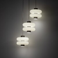 LED Pendelleuchte Graphit Glas Edelstahl 3000K L:36 cm