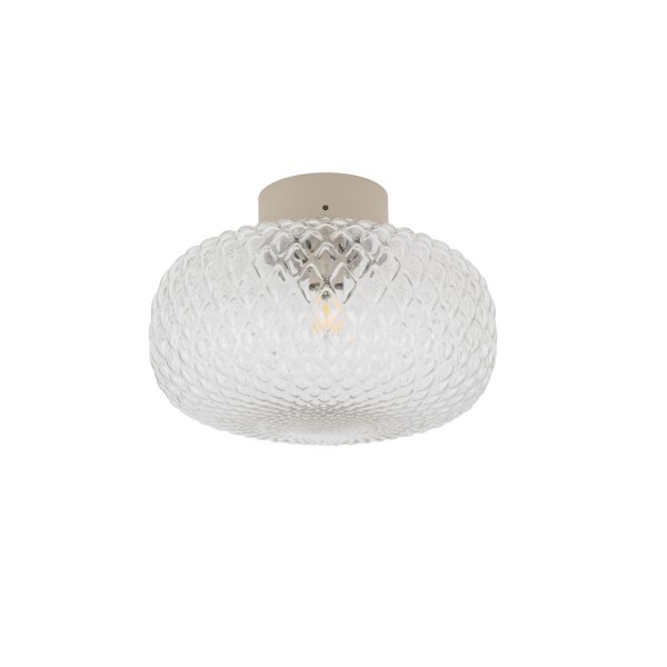 Deckenleuchte Beige Glasschirm Stahl E14 L:31 cm Modern