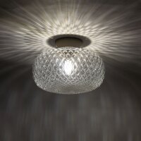Deckenleuchte Beige Glasschirm Stahl E14 L:31 cm Modern