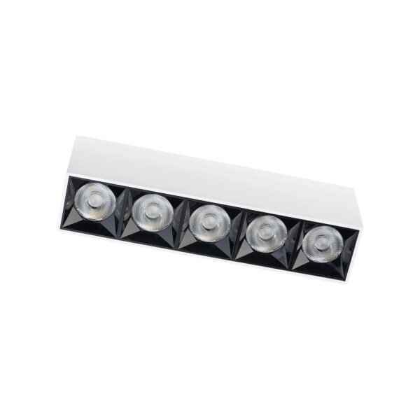 LED Deckenlampe Weiß Schwarz 3000K L:19,5 cm Aluminium