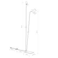 Stehleuchte schwenkbar Beige Stahl XXL GU10 H:216 cm