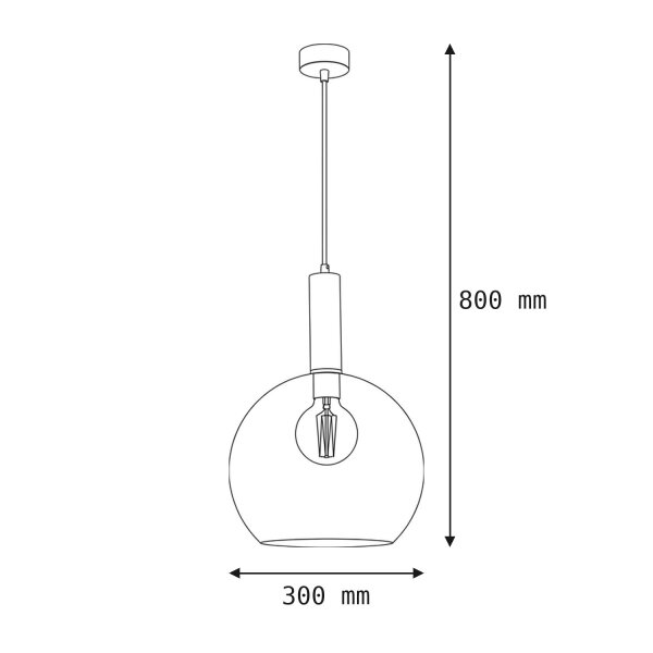 Hängeleuchte Glas Ø30cm Kugel Retro Esstisch Küche