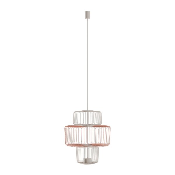 Pendelleuchte Beige Stahl Draht GU10 L:49 cm Modern