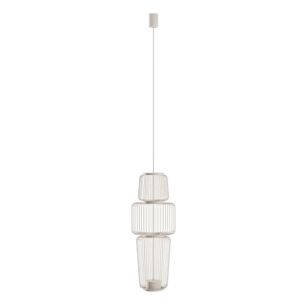 Pendelleuchte Beige Stahl GU10 L:25,5 cm rund Modern
