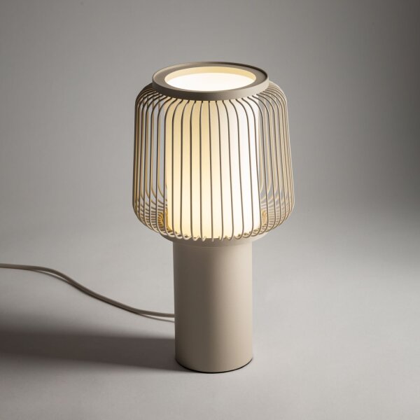 Tischleuchte blendarm Beige E27 H:33,5 cm klein Modern