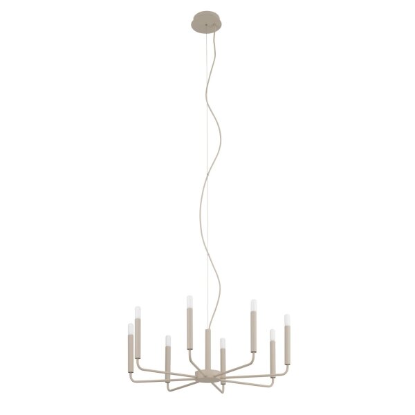 Kronleuchter Beige Stahl E14 L:73 cm 8-flammig Modern