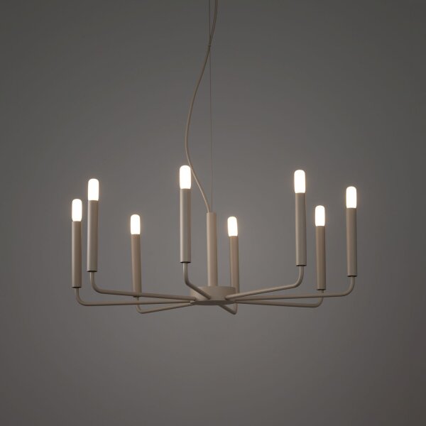 Kronleuchter Beige Stahl E14 L:73 cm 8-flammig Modern