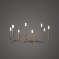 Kronleuchter Beige Stahl E14 L:73 cm 8-flammig Modern