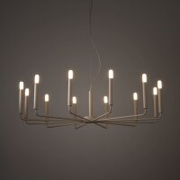 Kronleuchter Beige Stahl E14 L:103 cm 12-flammig Modern