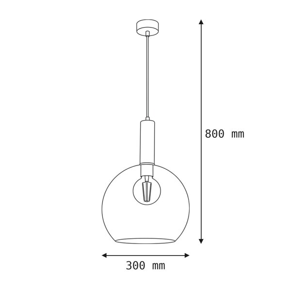 Hängelampe LYSITOS Glas Ø30cm Kugel Retro Küche