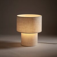 Tischleuchte blendarm Creme Stoff E27 H:42 cm Modern