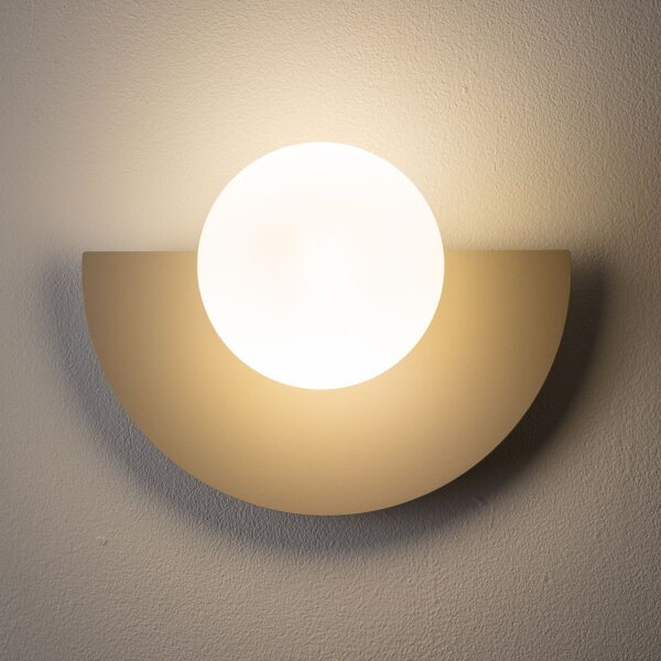 Wandleuchte blendarm Beige Glas G9 B:18,5 cm Modern