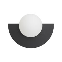 Wandleuchte Schwarz Glas Kugel G9 T:14,2 cm blendarm