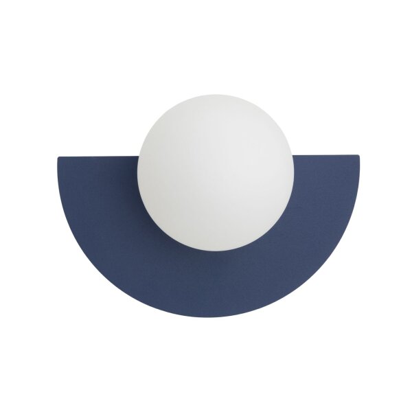 Wandleuchte Marineblau Glas Kugel G9 B:18,5 cm Modern