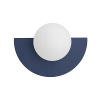 Wandleuchte Marineblau Glas Kugel G9 B:18,5 cm Modern