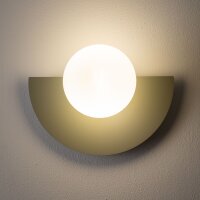 Wandleuchte Salbei Glas Kugel G9 T:14,2 cm blendarm