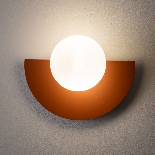 Wandleuchte blendarm Terrakotta Glas G9 H:25 cm Modern