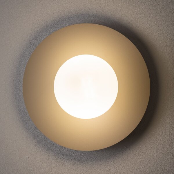 Wandleuchte blendarm Beige Glas Kugel G9 B:25 cm Modern