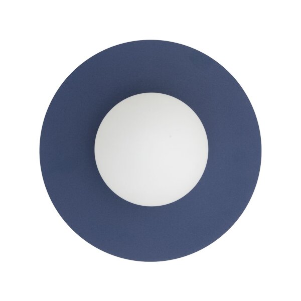 Wandleuchte blendarm Marineblau Glas G9 B:25 cm Modern