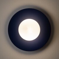 Wandleuchte blendarm Marineblau Glas G9 B:25 cm Modern