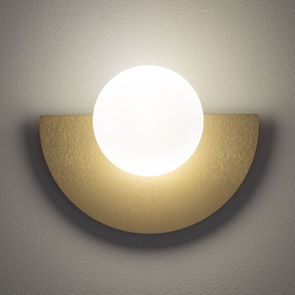 Wandleuchte blendarm Gold Glas G9 T:14,2 cm Modern