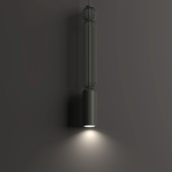 Pendelleuchte Grau Stahl GU10 Ø6,5 cm Modern rund